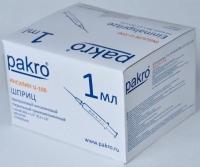 1 мл трехкомпонентный шприц Pakro инсулиновый U100 , с иглой 0,3х13, 100 шт купить в Липецке