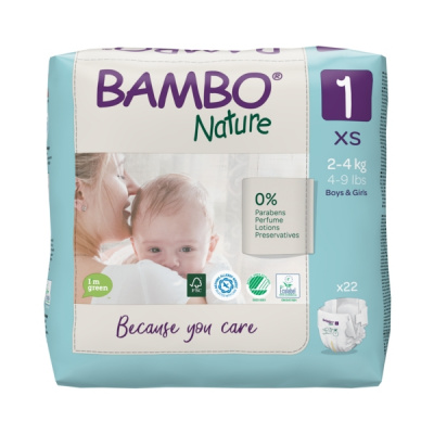 Эко-подгузники Bambo Nature 1 (2-4 кг), 22 шт купить оптом в Липецке