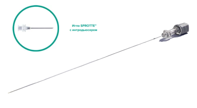 Спинальная игла Sprotte 22G x 6" (150мм) с интродьюсером — 10шт/уп купить оптом в Липецке